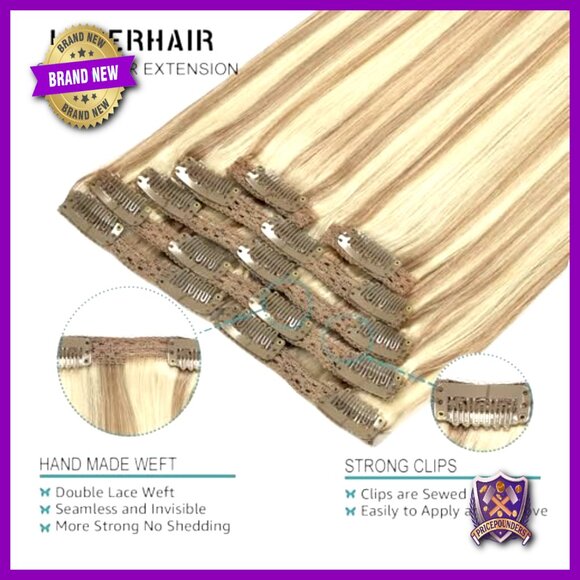 120 Gram 7-Piece Clip-In Human Hair Extensions, 16 Inch  display picture 3